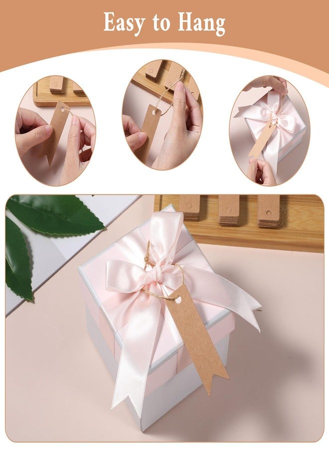 Gtziqa 200 Pcs Brown Gift Tags, Mini Paper Gift Tags with String 2.8 x 0.8 in Blank Small Tag with Jute Twine for DIY Arts Wedding Christmas Party Favors - Image 4